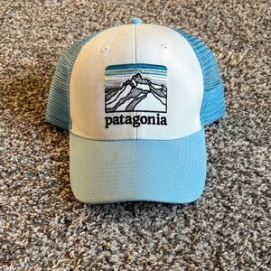 Patagonia Light Blue and White Cap